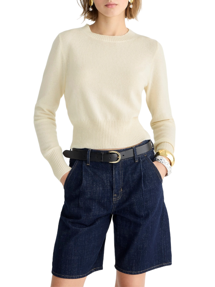 J.Crew Cashmere Shrunken Crewneck Sweater 