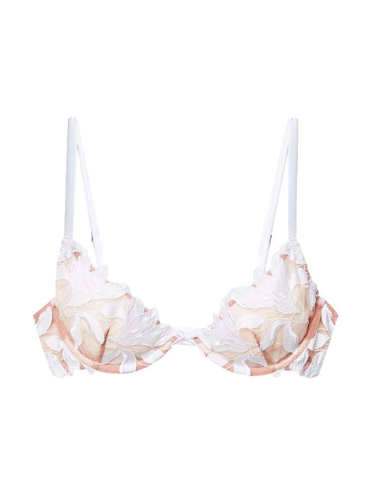 Fleur Du Mal Lily Embroidery Plunge Demi Bra