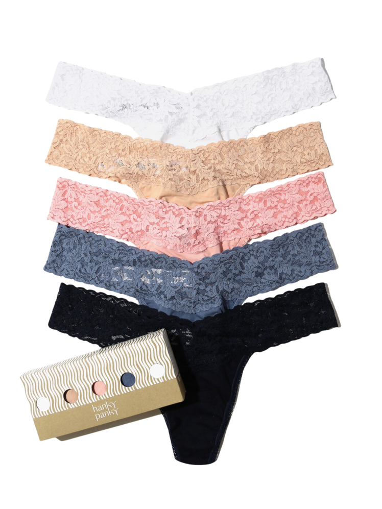 Hanky Assorted 5-Pack Supima Cotton Low Rise Thongs