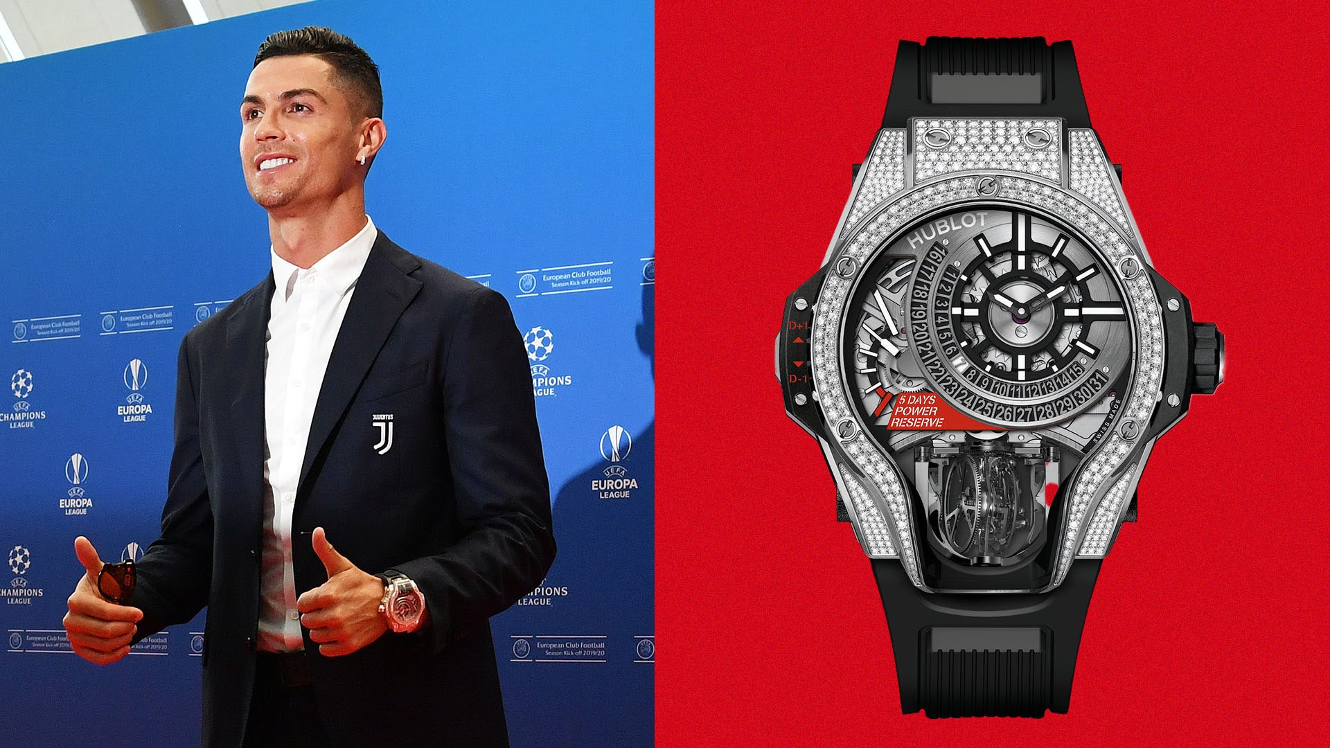 Image may contain Wristwatch Human Person Cristiano Ronaldo and Crowd