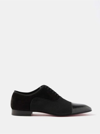 Behold the faultless pretty much perfect polished calfskin leather around the toe of these Christian Louboutin Oxfords....
