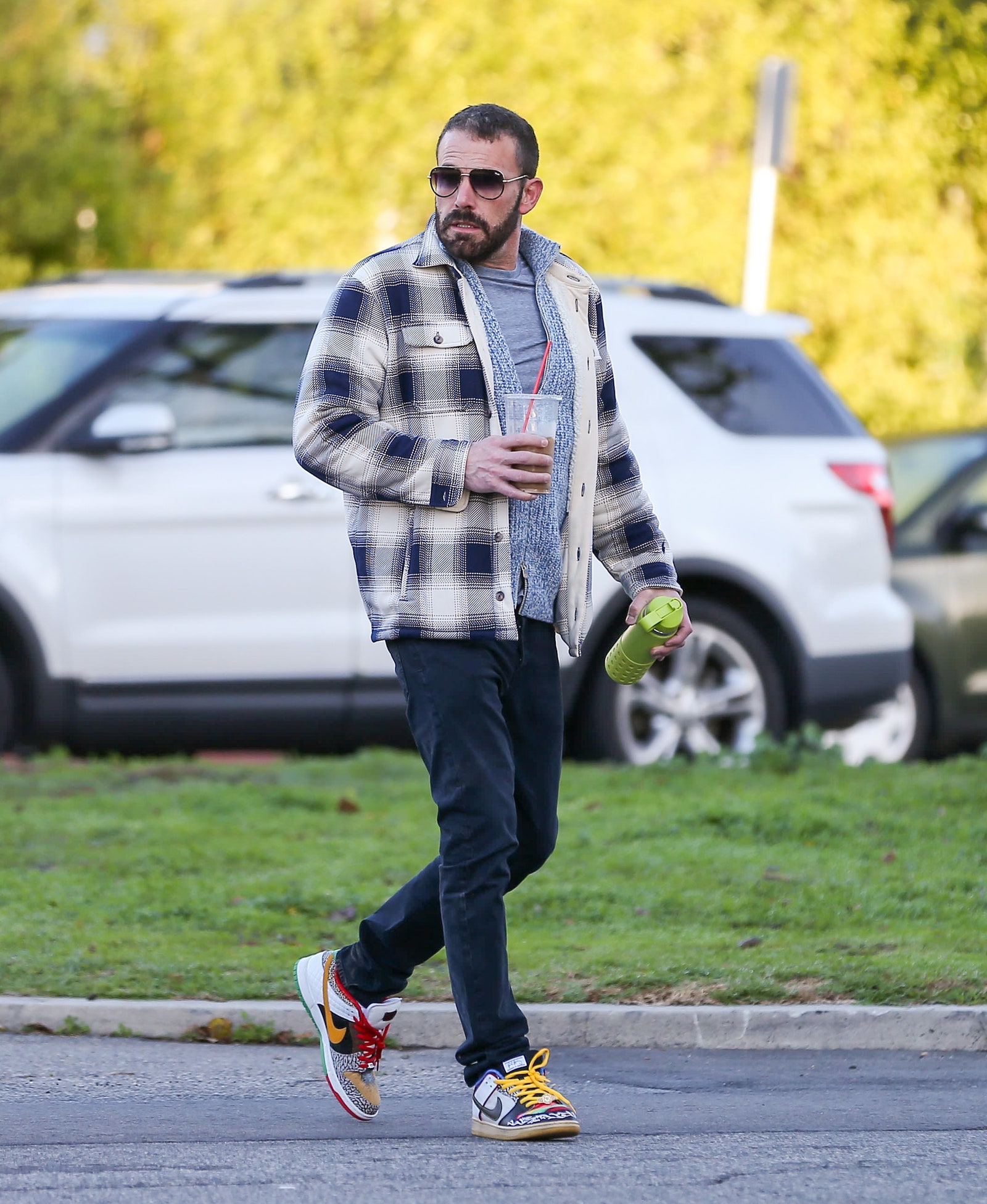 Ben Affleck wearing the Nike SB Dunk Low ‘What The PRod
