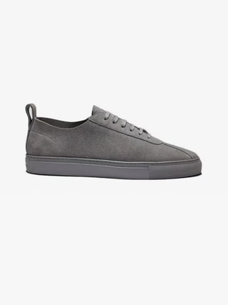 Image may contain Clothing Footwear Shoe Suede Sneaker and Canvas