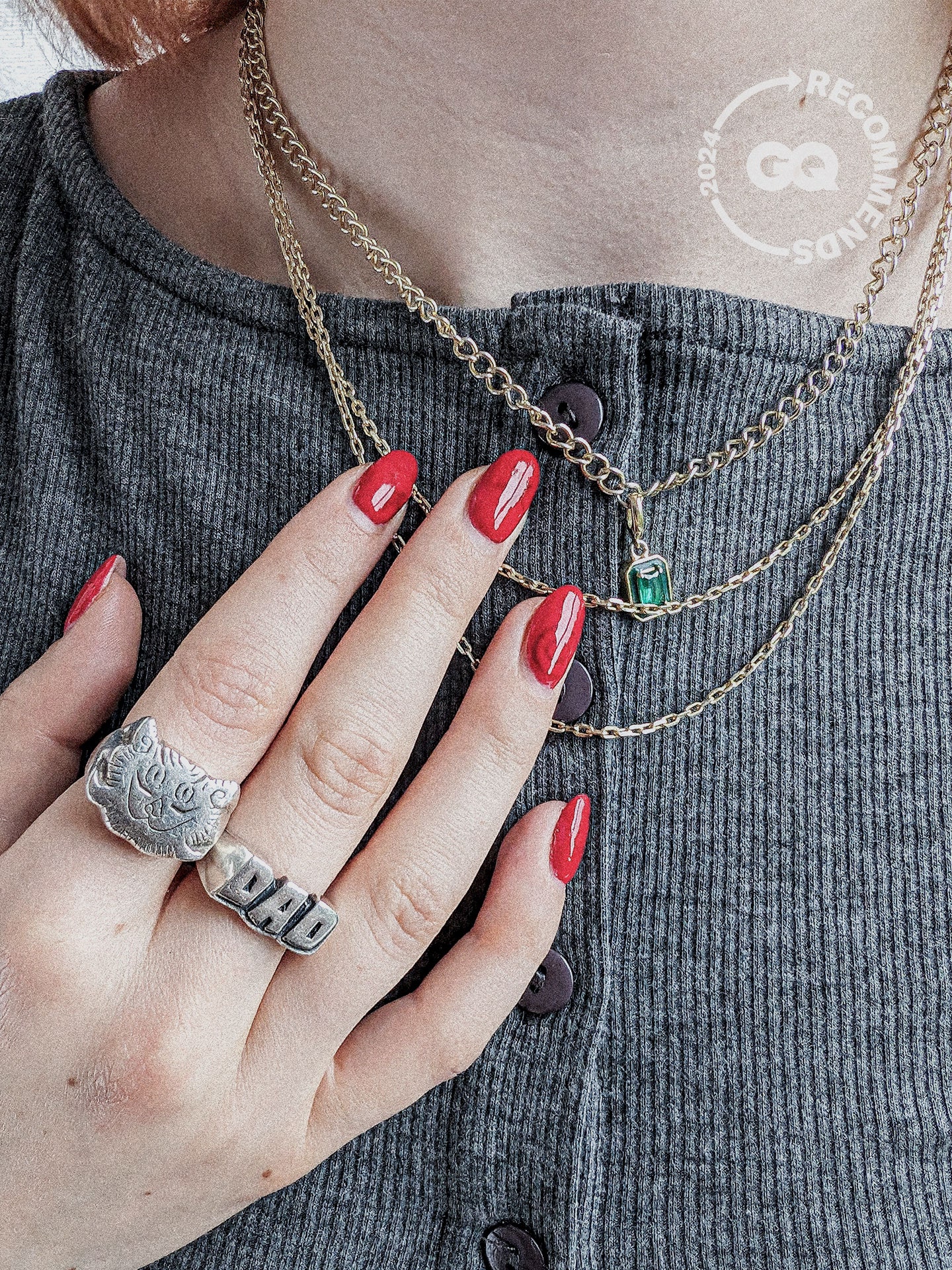Image may contain Accessories Body Part Finger Hand Person Jewelry and Necklace