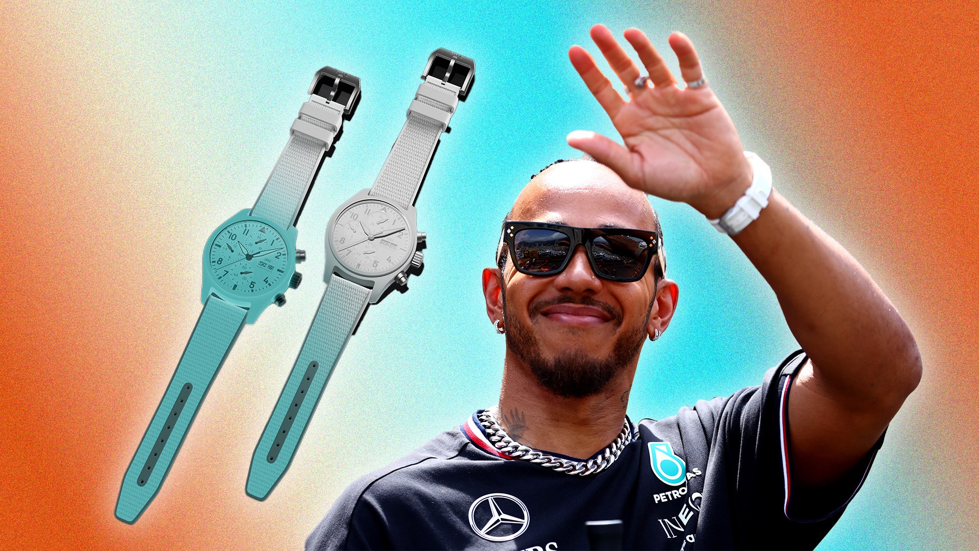 Image may contain Lewis Hamilton Wristwatch Accessories Glasses Arm Body Part Person Bracelet Jewelry and Adult