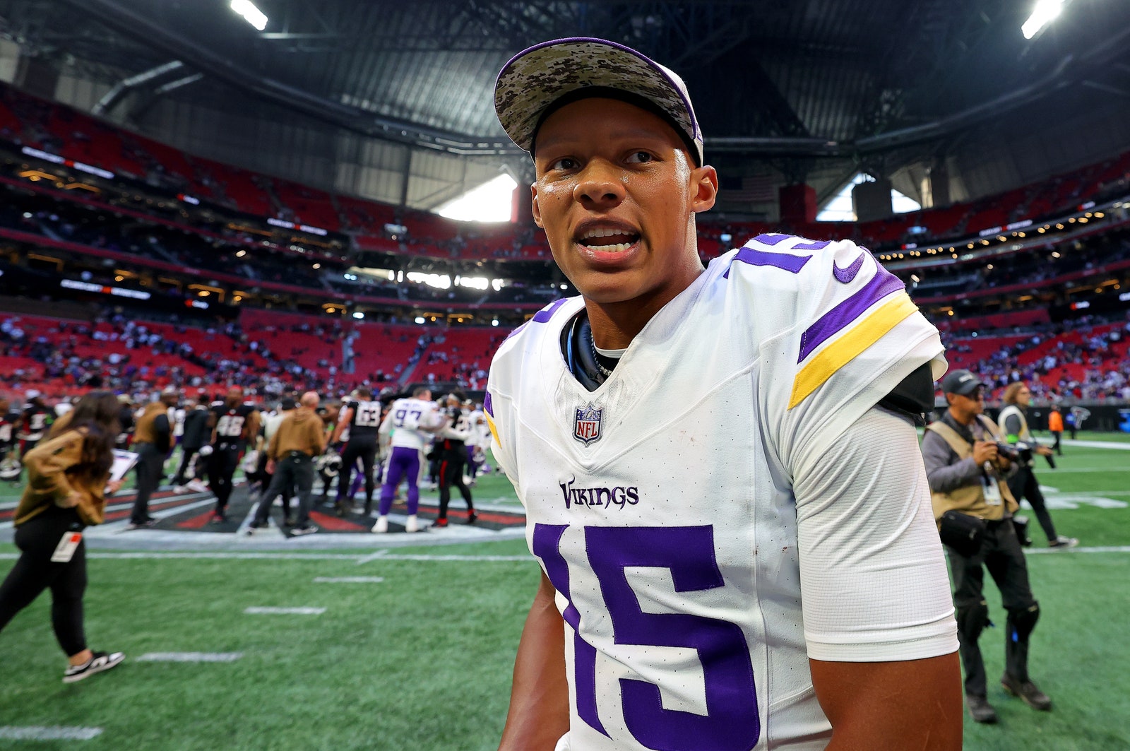 Josh Dobbs after a Minnesota Vikings game