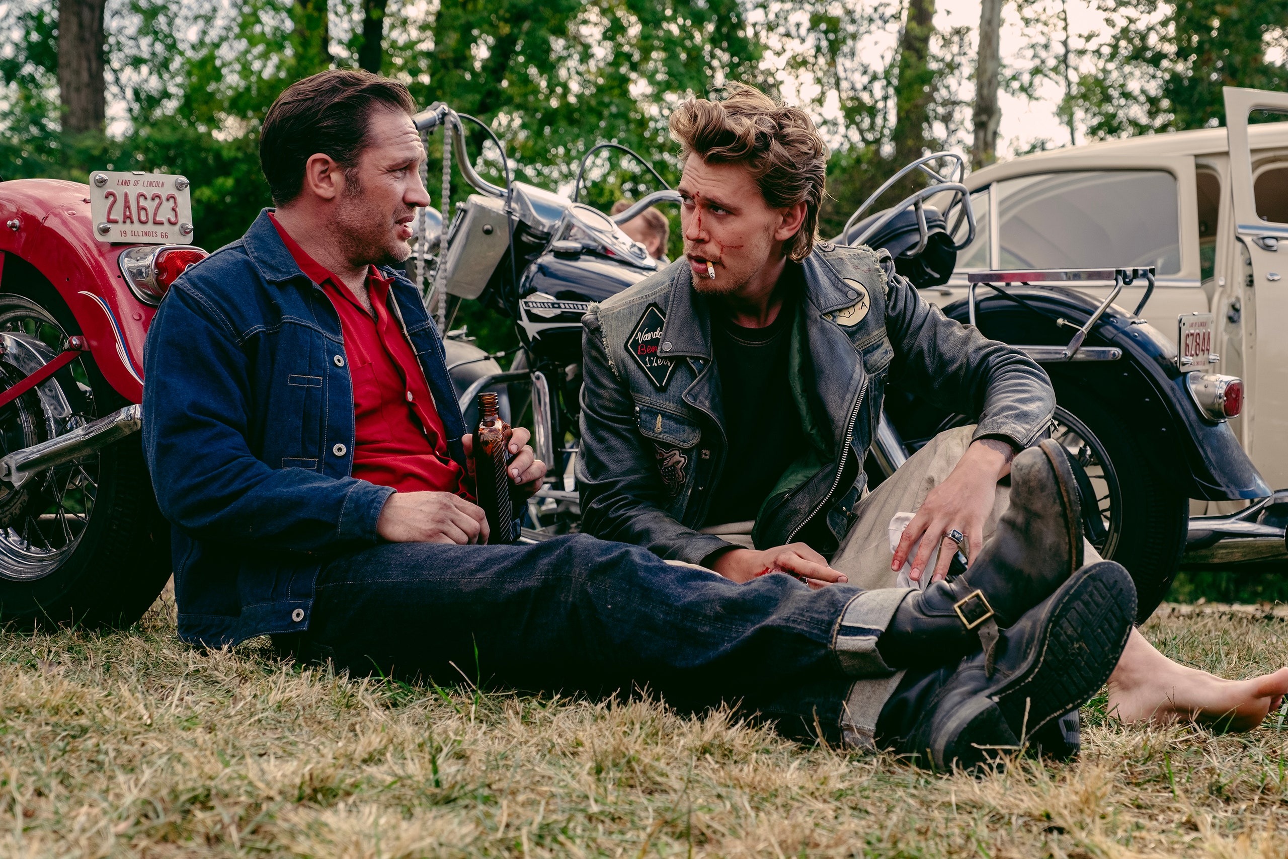 Tom Hardy and Austin Butler in 'The Bikeriders'