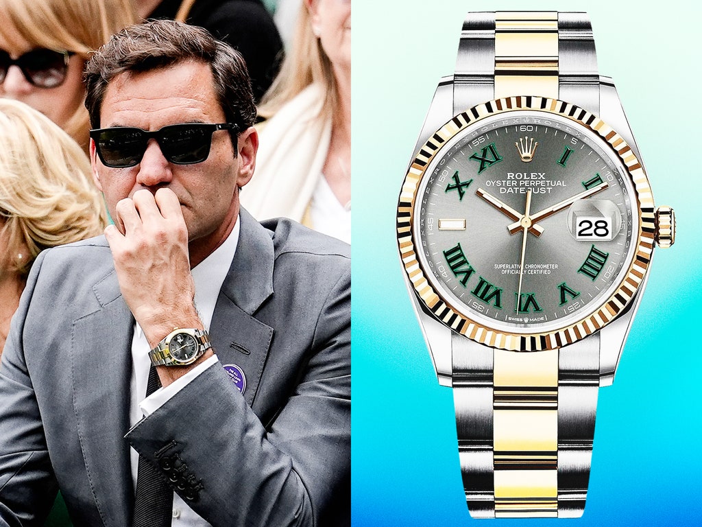 Roger Federer Sported a Wimbledon-Themed Rolex at Wimbledon