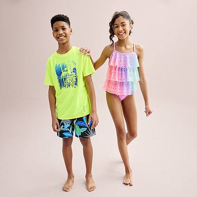 Girls 4-18 Breaking Waves 2-Piece Tankini & Bottom Swim Set