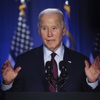 President Joe Biden speaks during a campaign event at Pearson Community Center in North Las Vegas Sunday, Feb. 4, 2024.