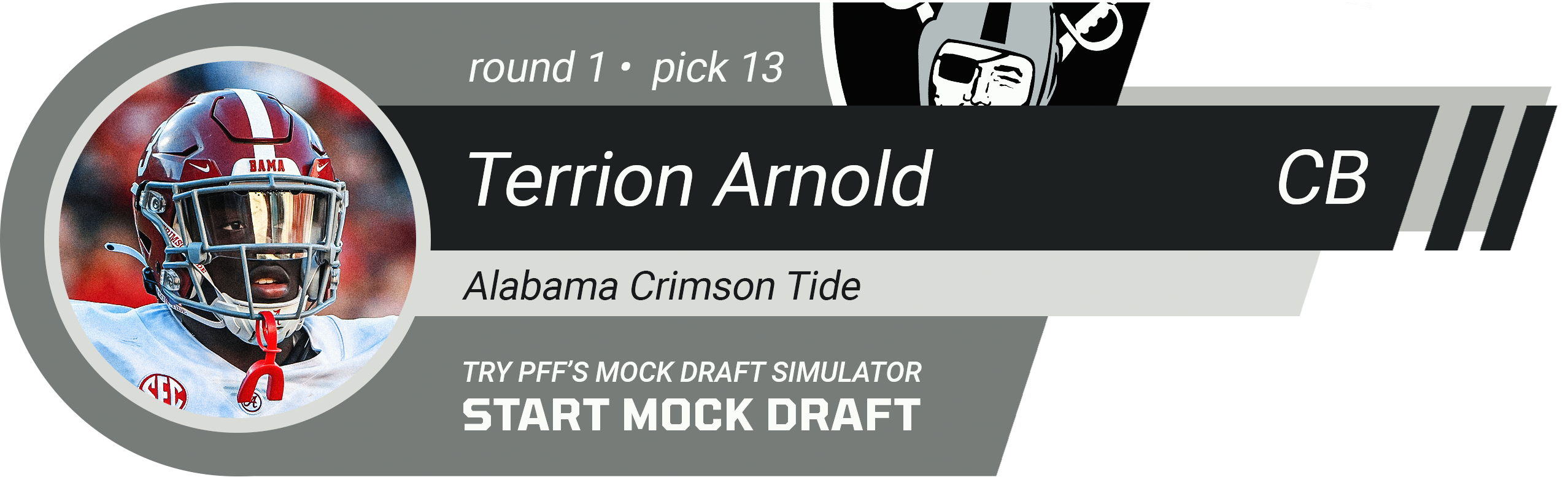 13. LAS VEGAS RAIDERS: CB Terrion Arnold, Alabama