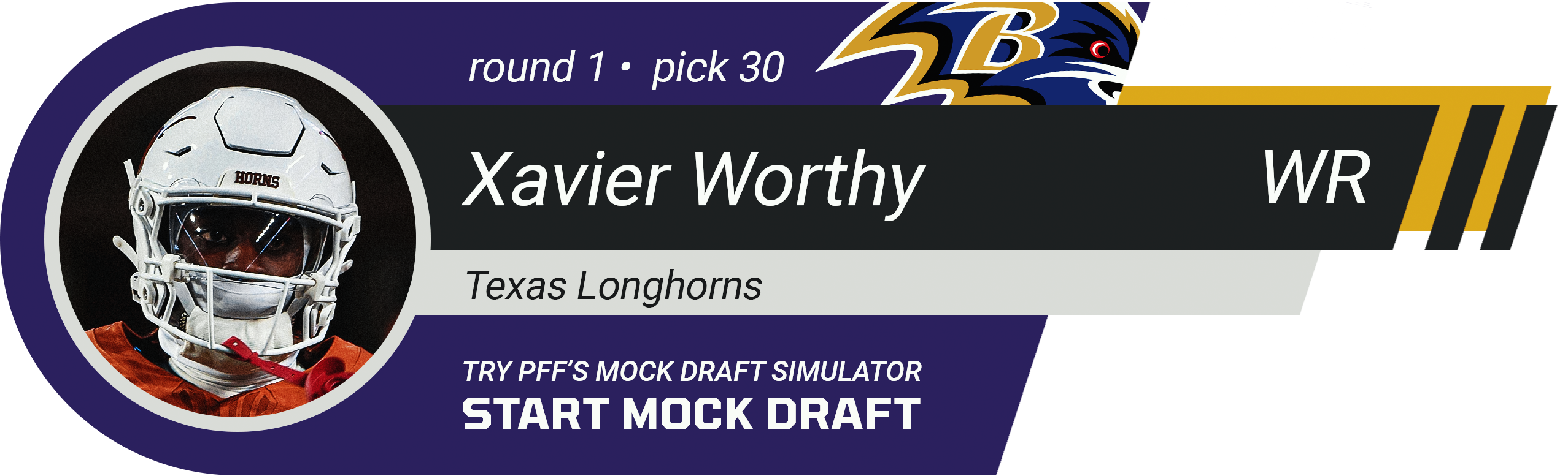 30. BALTIMORE RAVENS: WR Xavier Worthy, Texas