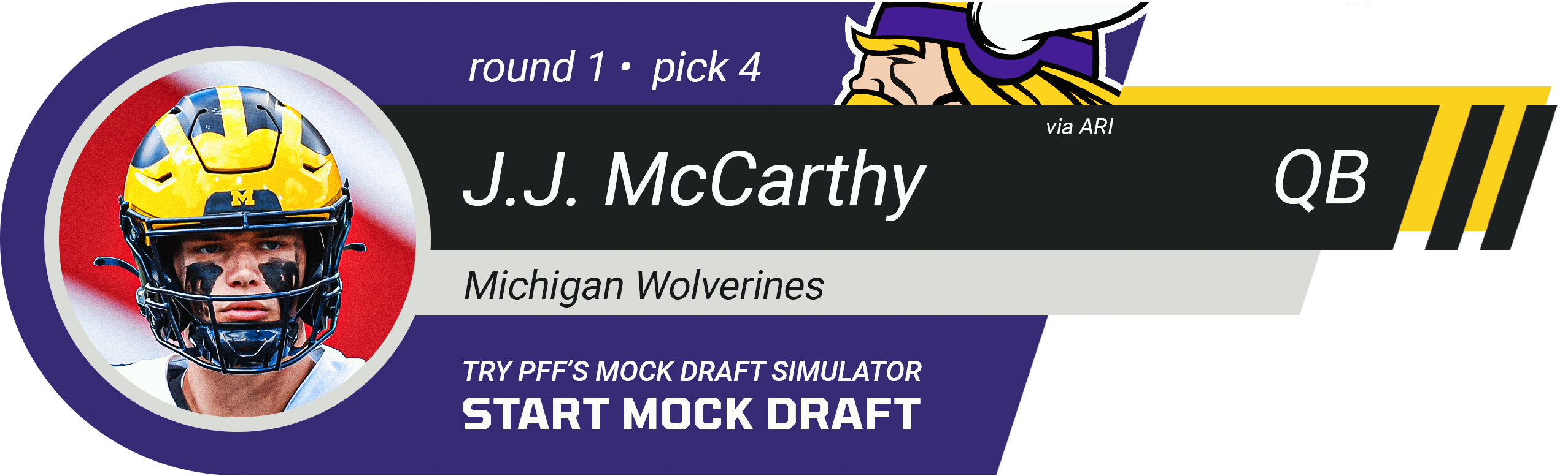 4. **TRADE** MINNESOTA VIKINGS: QB J.J. McCarthy, Michigan