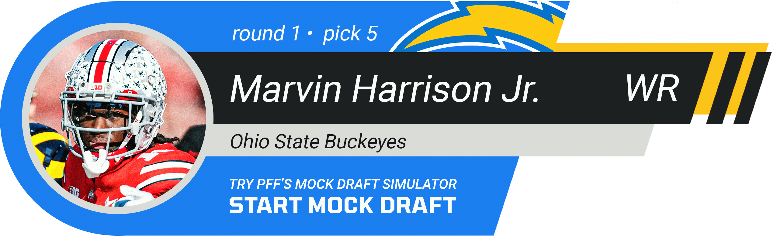 5. Los Angeles Chargers: WR Marvin Harrison Jr., Ohio State