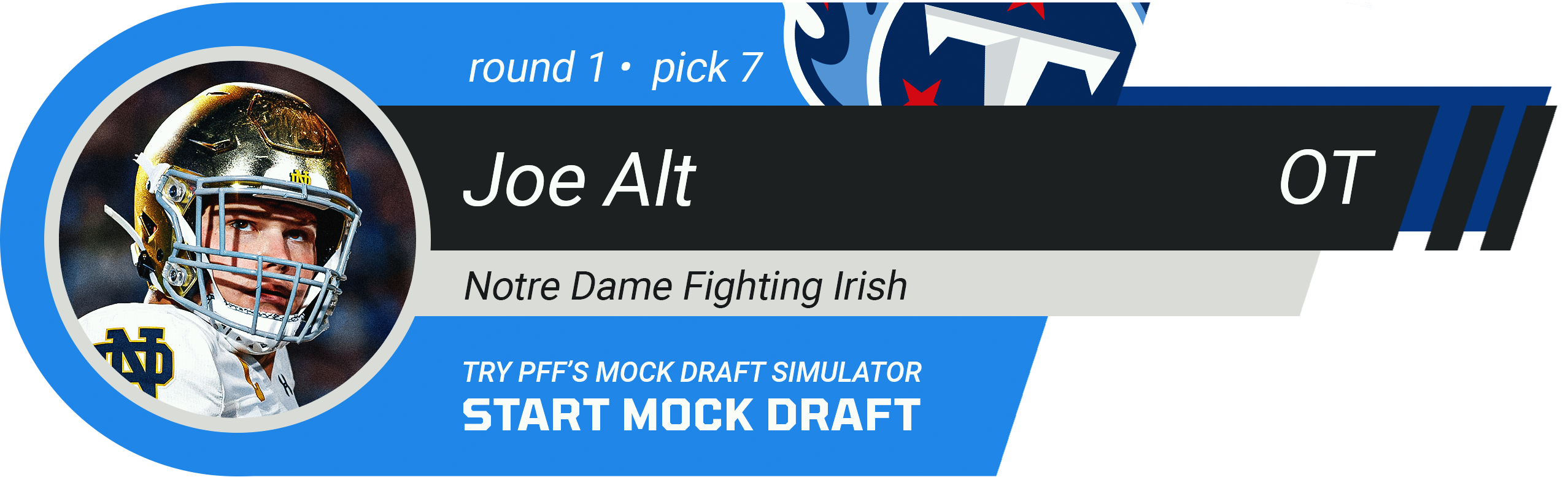 7. TENNESSEE TITANS: T Joe Alt, Notre Dame