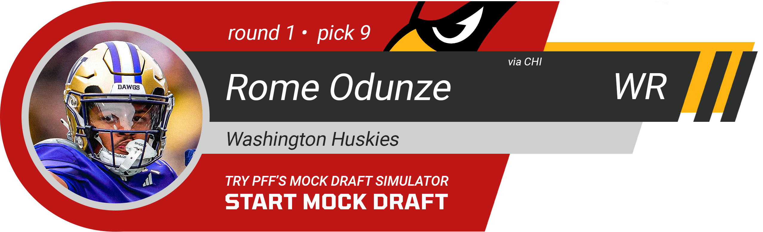 9. Arizona Cardinals: WR Rome Odunze, Washington