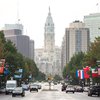 Drone video Benjamin Franklin Parkway empty