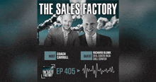 a poster for the sales factory ep 405 with two men