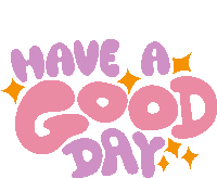 a pink and purple logo that says have a good day