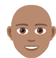 a cartoon drawing of a bald man 's face with a smile on his face