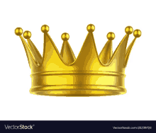 a gold crown on a white background with balls on the tips