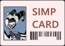 a simp card with a picture of a man with horns and a halo .