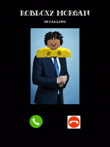 roblox2 morgan is calling with a man in a suit and tie