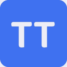 a blue square with the letter tt in white letters