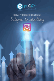 a poster that says ' grow your business using instagram for advertising ' on top