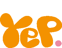 an orange yep logo with a pink circle