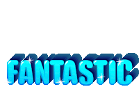 the word fantastic is displayed in blue letters on a white background