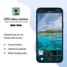 a gps video camera app is shown on a phone screen