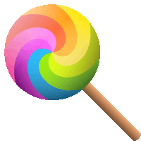 a colorful swirl lollipop with a wooden stick