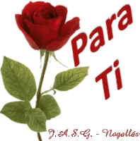 a red rose with green leaves and the words " para ti " below it