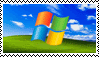 a postage stamp with a picture of a windows logo on it