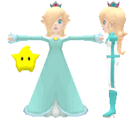 a cartoon of princess rosalina with a yellow star in her hand