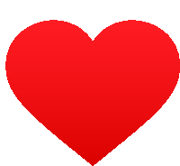 a red heart on a white background that is plain