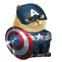 a doge wearing a captain america costume with a shield