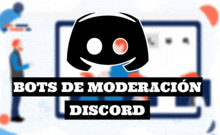 a logo for bots de moderacion discord is displayed on a white background