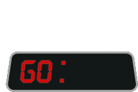 a digital sign that says time in red letters on a black background