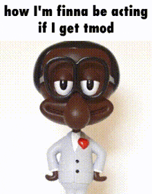 a cartoon character wearing glasses and a white suit is standing with his hands on his hips