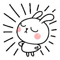 a cartoon of a rabbit with its eyes closed