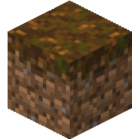 a minecraft block of dirt with grass on it