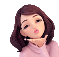 a cartoon girl is blowing a kiss with her hand .