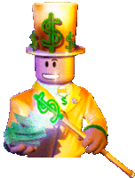 a man in a top hat with a dollar sign on it