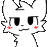 a pixel art drawing of a cat 's face with a serious expression .