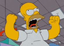 homer simpson is screaming with his mouth open