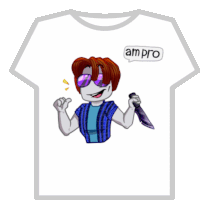 a t-shirt with a picture of a man holding a knife and the words am pro on it