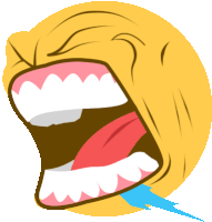 a cartoon drawing of a screaming face with its mouth wide open