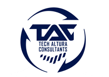 a blue logo for tech altura consultants is shown